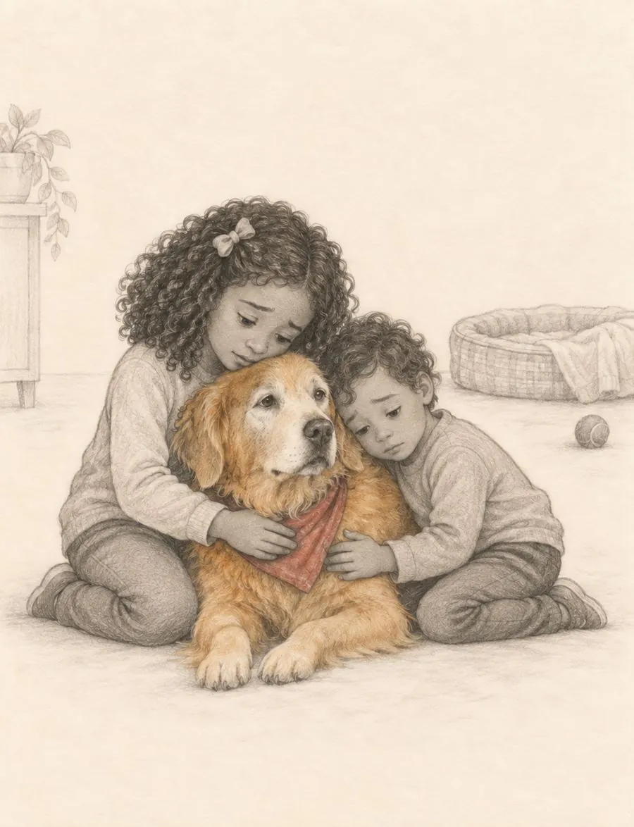 Pencil illustration from the book