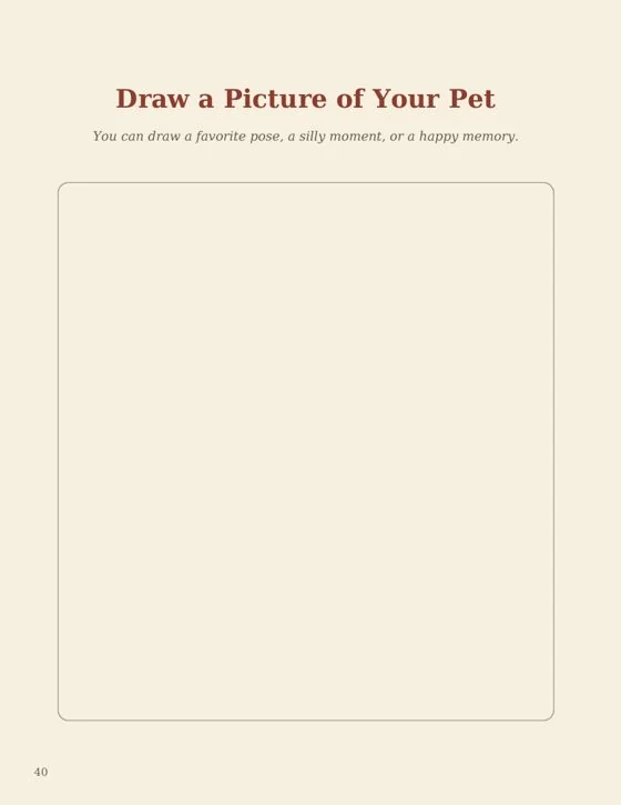 The Draw a Picture of Your Pet page