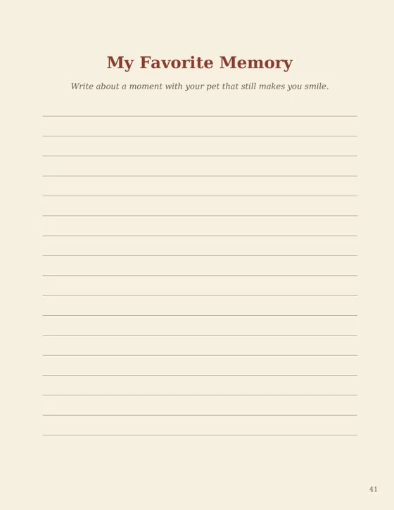 The My Favorite Memory page